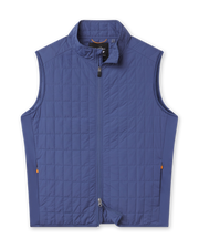Big Horn Quilted Vest in Moonlight featuring a full-zip front, stand collar, grid-quilted construction, and zippered side pockets.