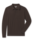 Stuart Long Sleeve Sweater Polo - Bourbon