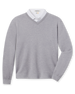 Connery V-Neck Sweater in Light Grey featuring a classic V-neck, long sleeves, and ribbed cuffs and hem.