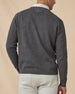 Wallace V-Neck Sweater in Dark Grey Heather, back model view