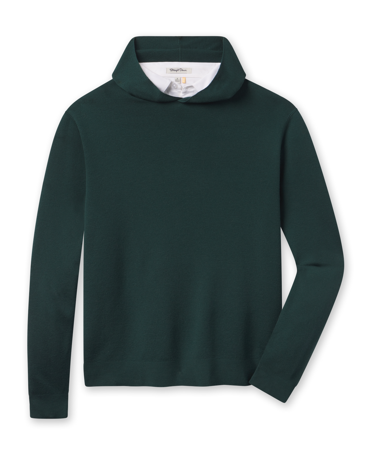 Crenshaw Reversible Sweater Hoodie in Dark Forest featuring a solid deep green finish with a clean hooded design and ribbed cuffs and hem.