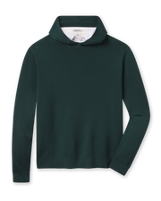 Crenshaw Reversible Sweater Hoodie in Dark Forest featuring a solid deep green finish with a clean hooded design and ribbed cuffs and hem.