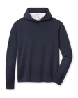 Crenshaw Reversible Sweater Hoodie in New Indigo, a reversible extra fine merino wool, front view