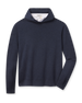 Crenshaw Reversible Sweater Hoodie in New Indigo, a reversible extra fine merino wool, front view
