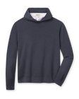 Hickam Reversible Sweater Hoodie in Charcoal layered over a white polo, front view