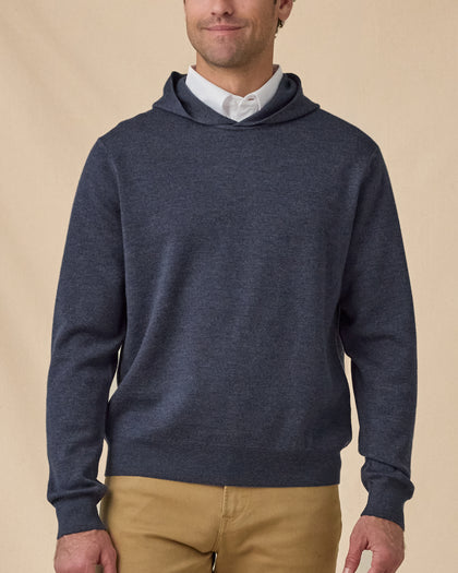 Hickam Reversible Sweater Hoodie in Charcoal, front model view