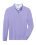 Men's St. Andrews Quarter Zip in Violet, flat lay front view featuring a solid purple textured knit quarter zip