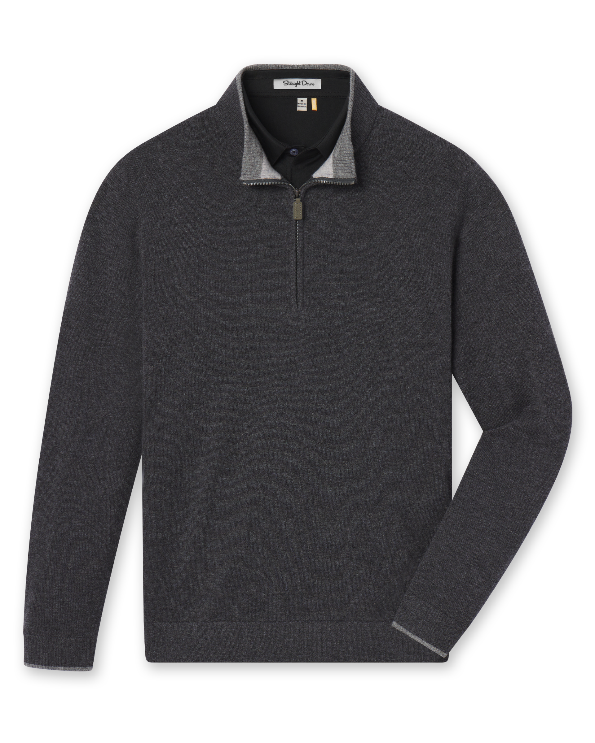 Lakeside Quarter Zip Sweater - Charcoal Heather | Straight Down
