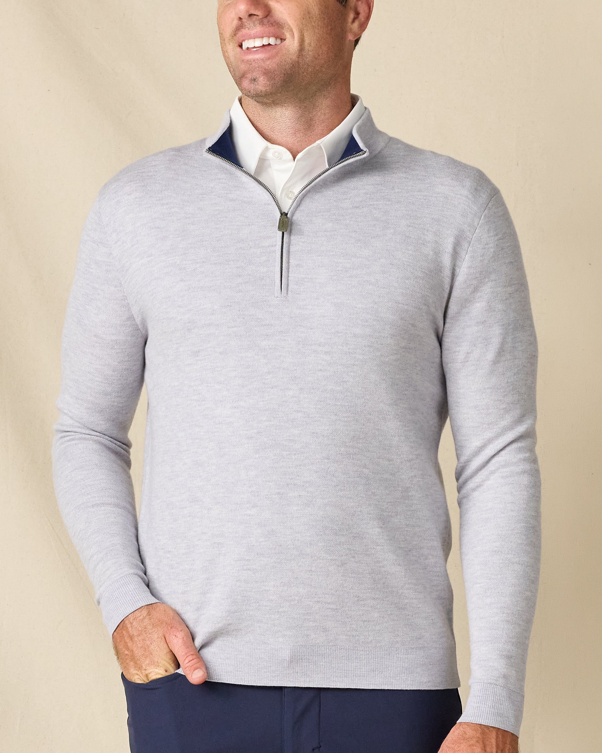 Player Quarter Zip Sweater - Heather