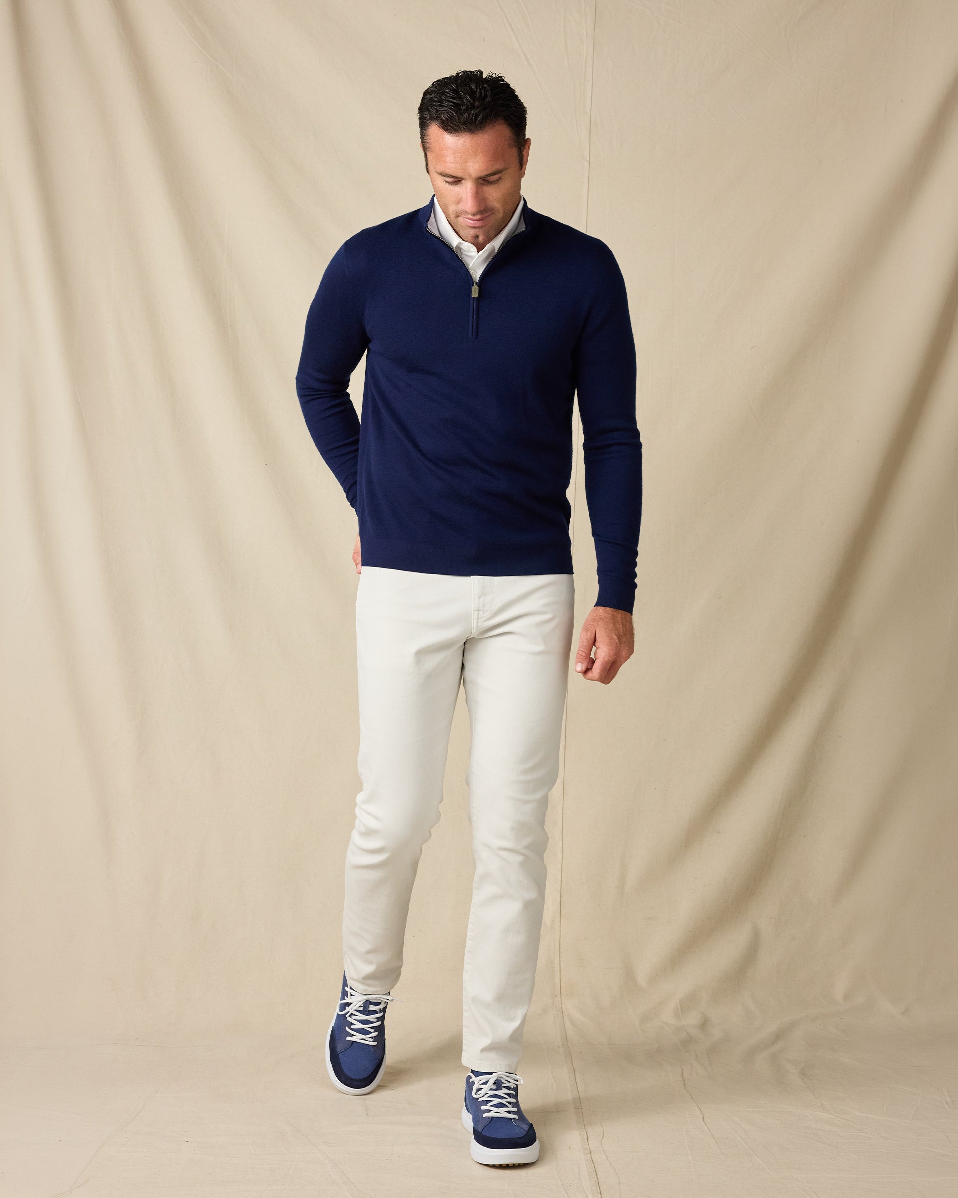 Player Quarter Zip Sweater - Navy