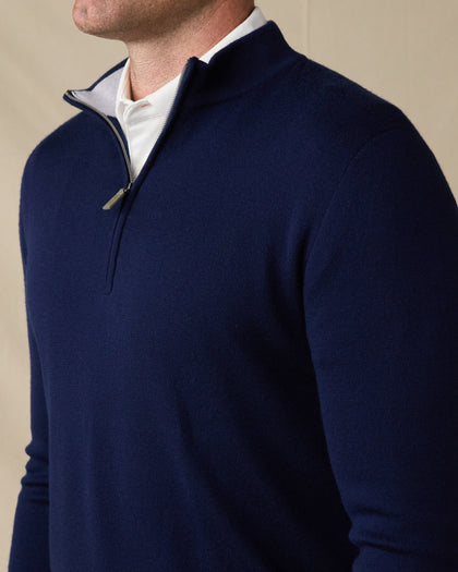 Player Quarter Zip Sweater - Navy