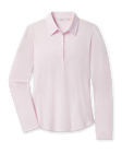 Midday Long Sleeve Polo in Pale Pink front flat lay product view