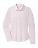 Midday Long Sleeve Polo in Pale Pink front flat lay product view