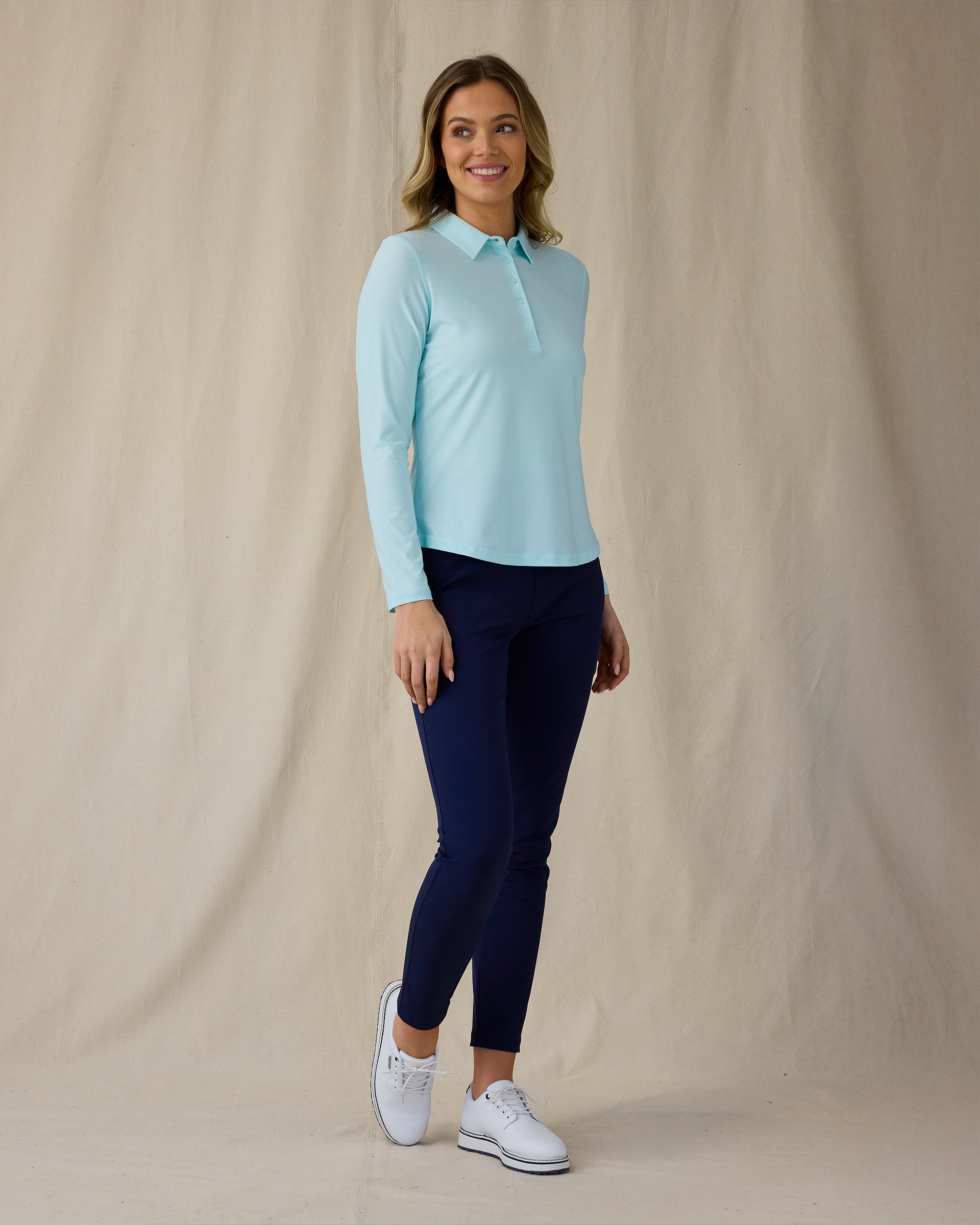 Midday Long Sleeve Polo - Glacier
