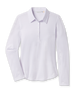 Front product view of the Roses Long Sleeve Polo in Cosmic with a white base, long sleeves, and allover rose print
