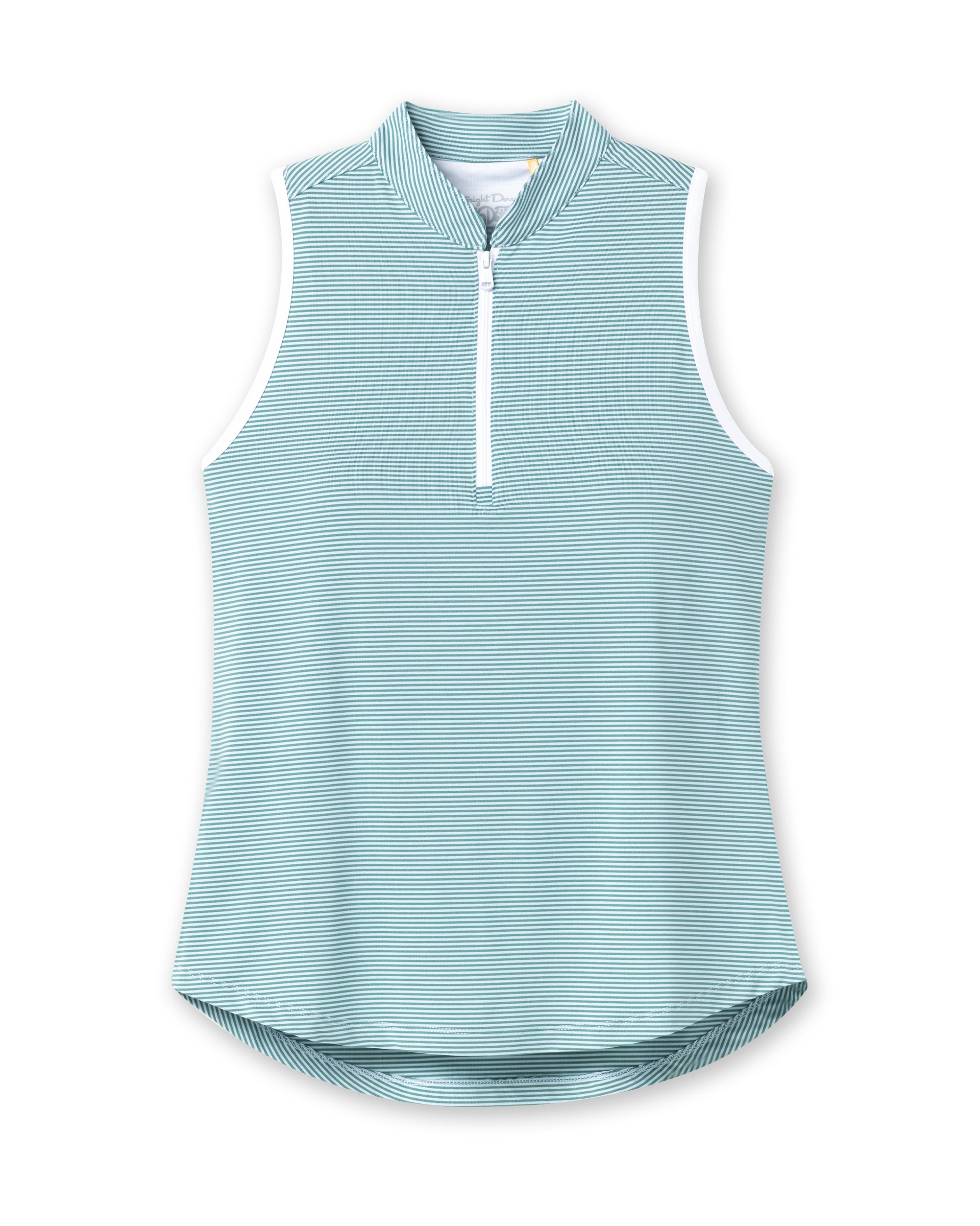 Georgia Stripe Sleeveless Polo - Sea Green
