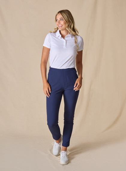 Abbot Women's Golf Polo White Straight Down