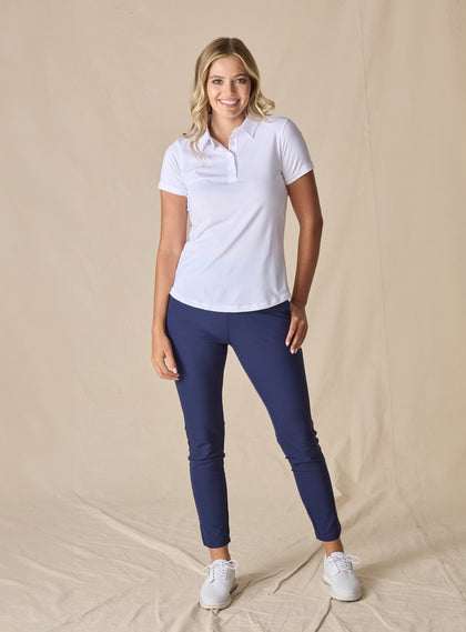 Abbot Women's Golf Polo White Straight Down