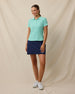 Sindy Rib Knit Polo in Cascade paired with navy skort, full outfit view
