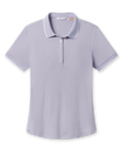 Sindy Rib Knit Polo in Cosmic Purple front product view featuring a rib knit texture