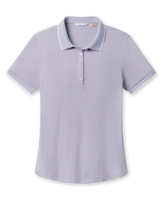 Sindy Rib Knit Polo in Cosmic Purple front product view featuring a rib knit texture