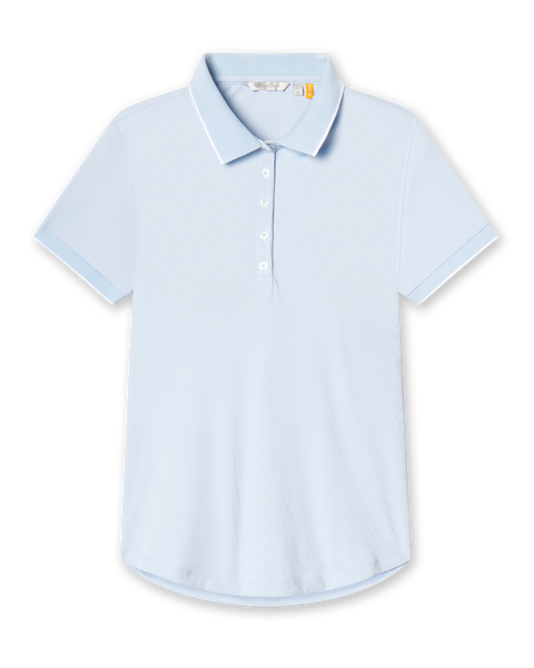 Sindy Rib Knit Polo - Lake | Straight Down