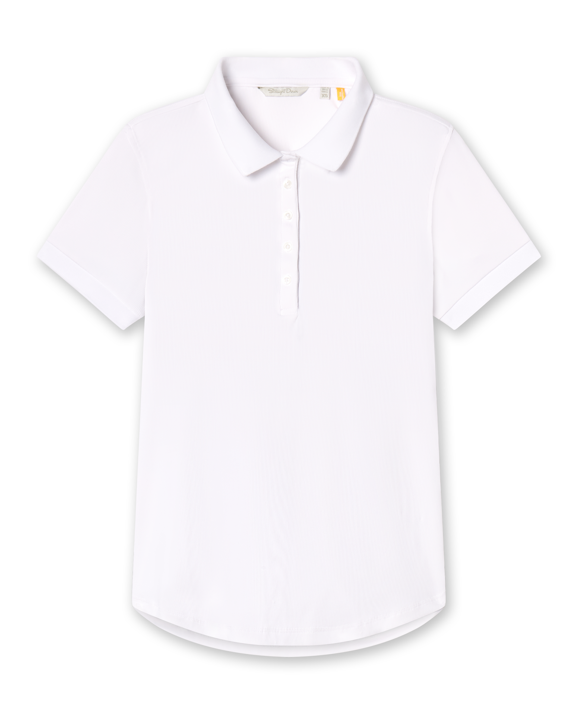 Sindy Rib Knit Polo - White | Straight Down