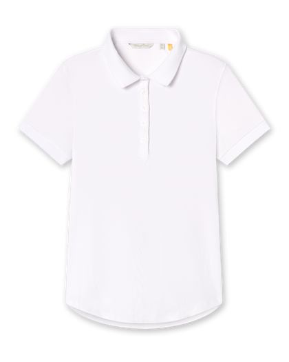 Sindy Rib Knit Polo - White | Straight Down