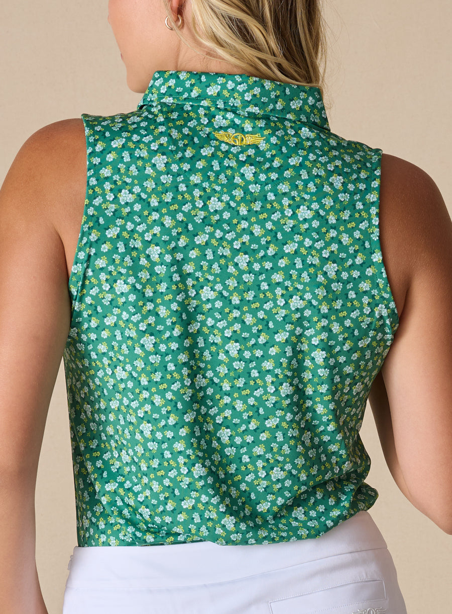 Magnolia Sleeveless Polo - Verde
