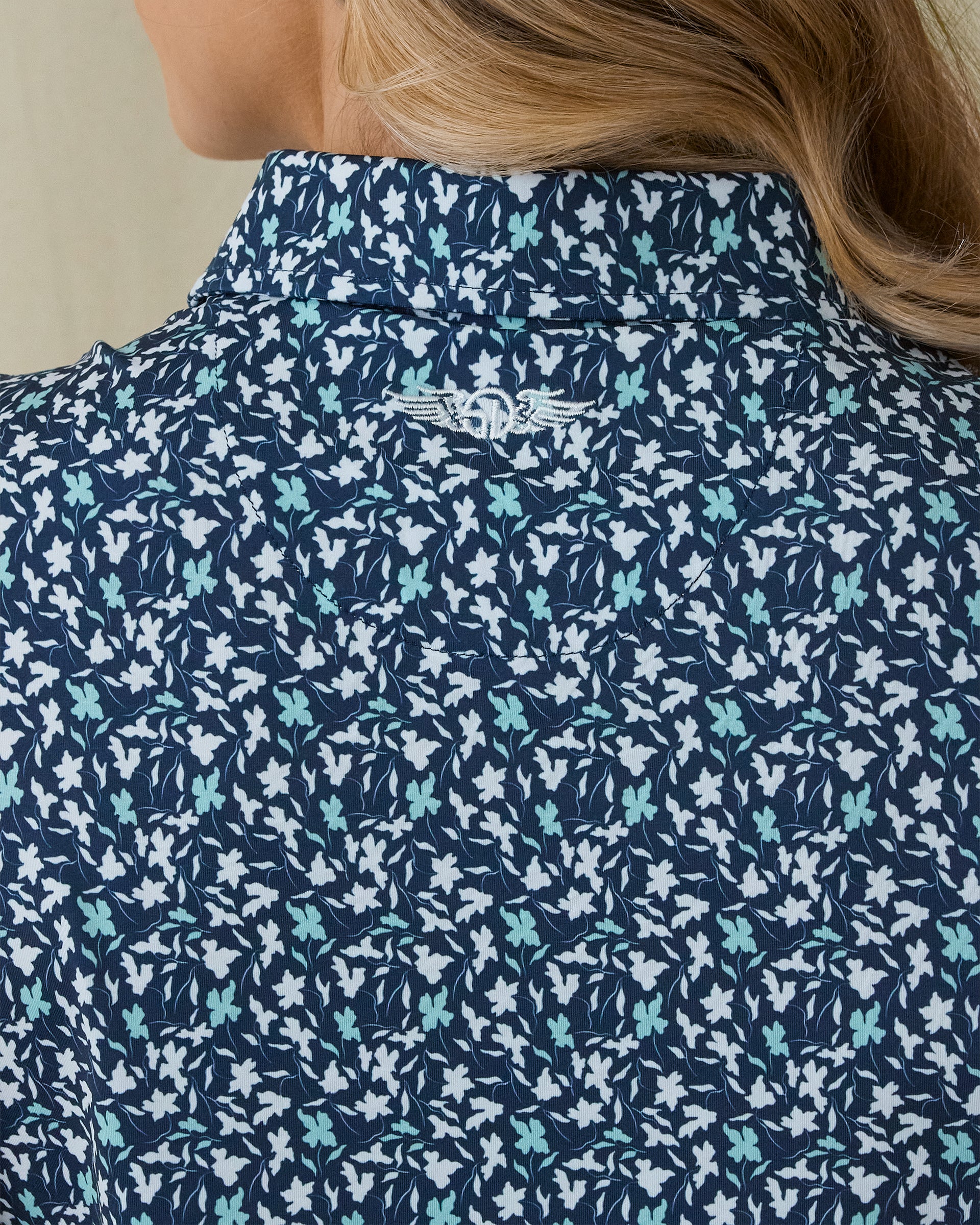 Flores Sleeveless Polo - New Indigo
