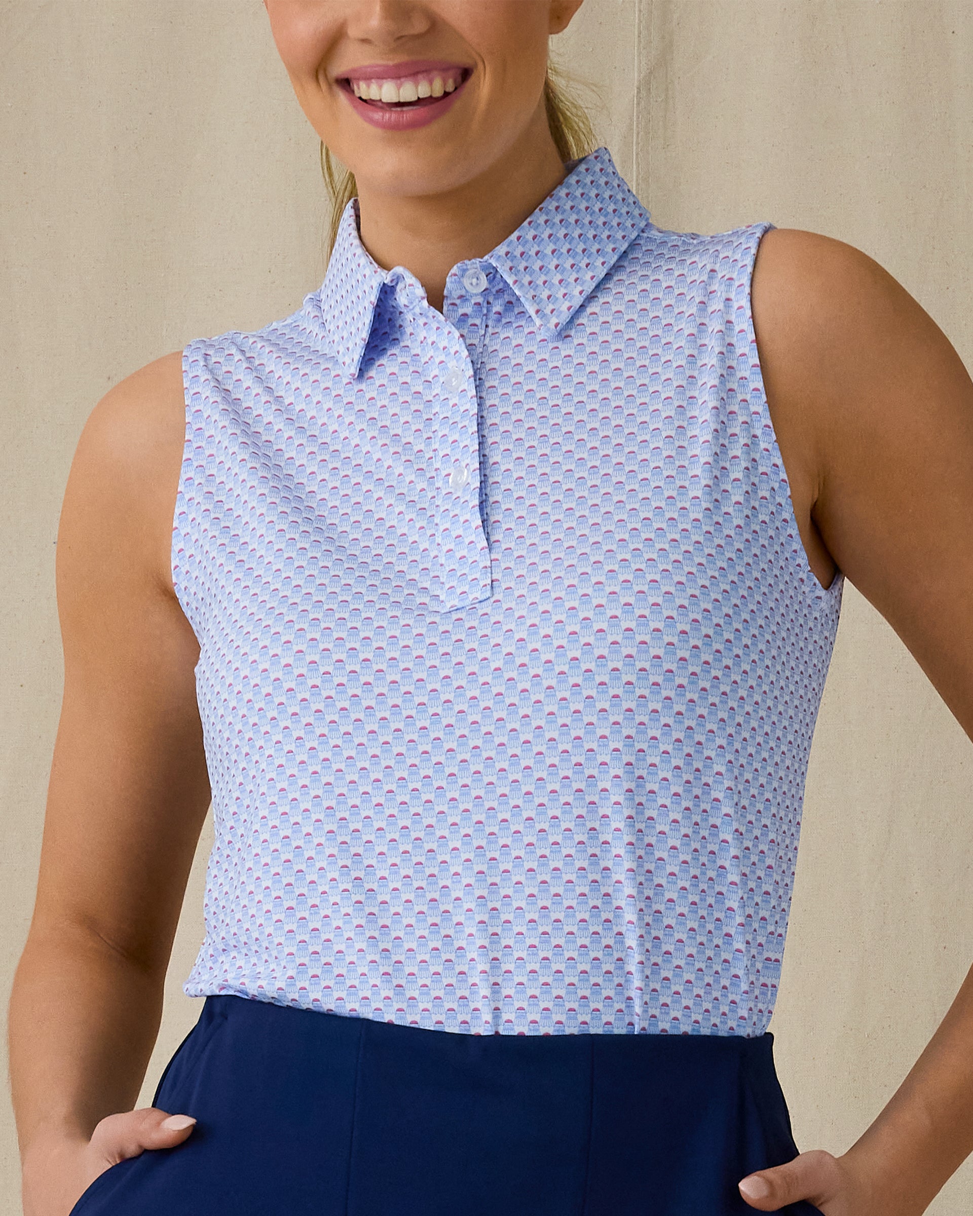 The Other Birdie Sleeveless Polo - Carolina
