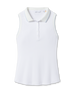 Sami Sleeveless Polo in White with ribbed stretch fabric, front view