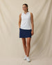 Sami Sleeveless Polo in White with ribbed stretch fabric, full outfit view