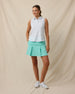 Paradise Lost Sleeveless Polo in Tidal with ocean-inspired print, full outfit view