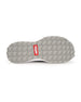 Swing Shoe in Black, bottom view featuring the grey geometric traction outsole with Straight Down logo red label at the center