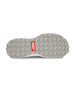 Swing Shoe in Black, bottom view featuring the grey geometric traction outsole with Straight Down logo red label at the center