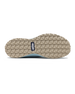 Swing Shoe in Mineral, bottom view featuring the tan geometric traction outsole with Straight Down logo navy label at the center