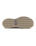 Swing Shoe in Rosewine, bottom view featuring the tan geometric traction outsole with Straight Down logo navy label at the center