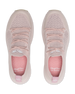 Swing Shoe in Rosewine, top down view of a pair featuring blush pink knit upper with tonal laces, Straight Down logo on the tongue, and pink interior insole with Straight Down branding
