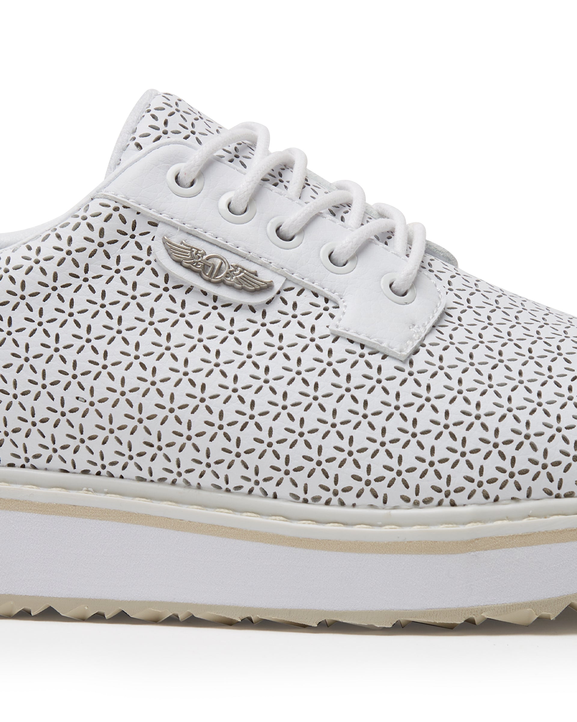 Bella Perforated Derby Shoe - White
