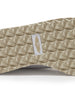 Bella Perforated Derby Shoe in White, close-up sole view highlighting the tan pyramid-textured traction outsole with Straight Down logo label at the center