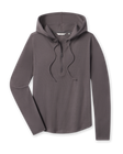 Front product view of the Thyme Hoodie in Nightshade, featuring a half-zip neckline, drawstring hood, long sleeves, and subtle ribbed texture.