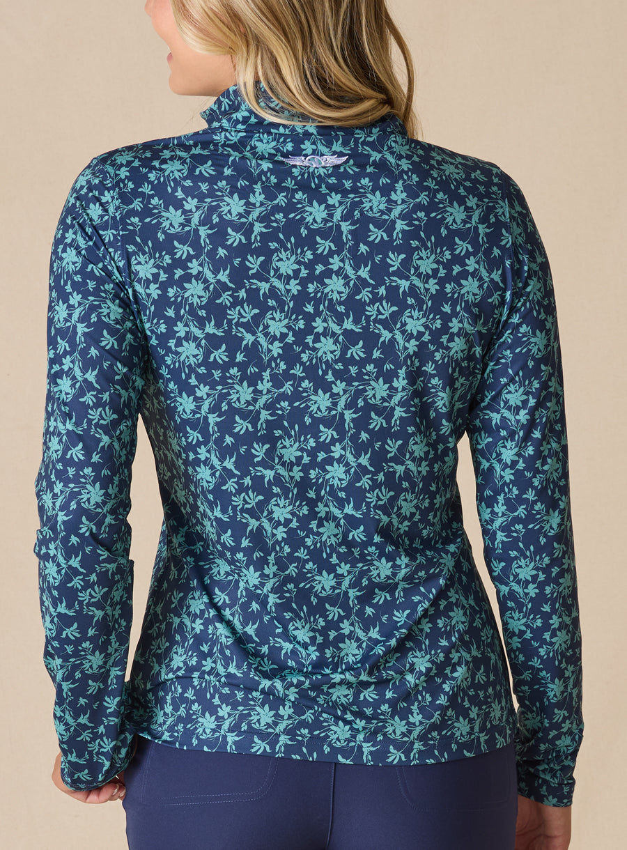 Ava Quarter Zip - Sea Green New Indigo

