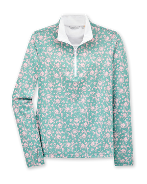 Ava Quarter Zip - Sea Green | Straight Down