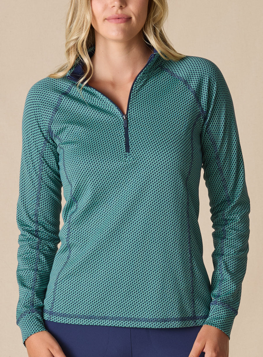 Witney Quarter Zip - Sea Green New Indigo
