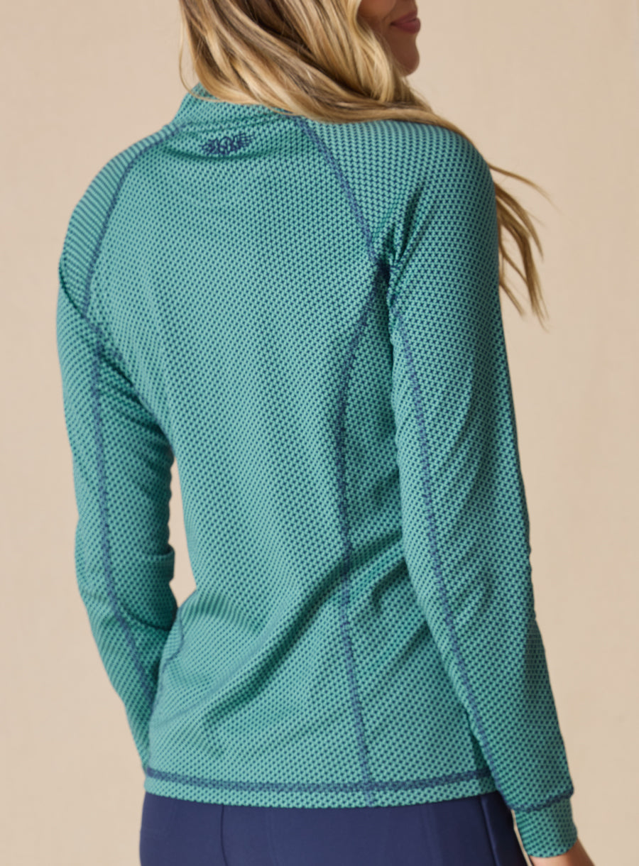 Witney Quarter Zip - Sea Green New Indigo
