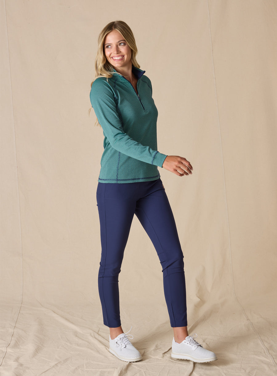 Witney Quarter Zip - Sea Green New Indigo
