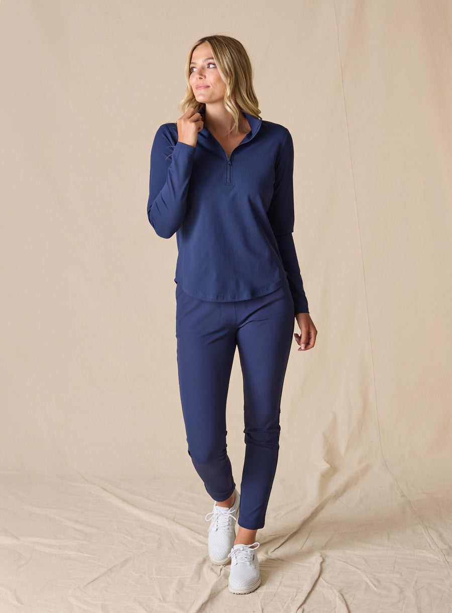 Cory Quarter Zip - New Indigo
