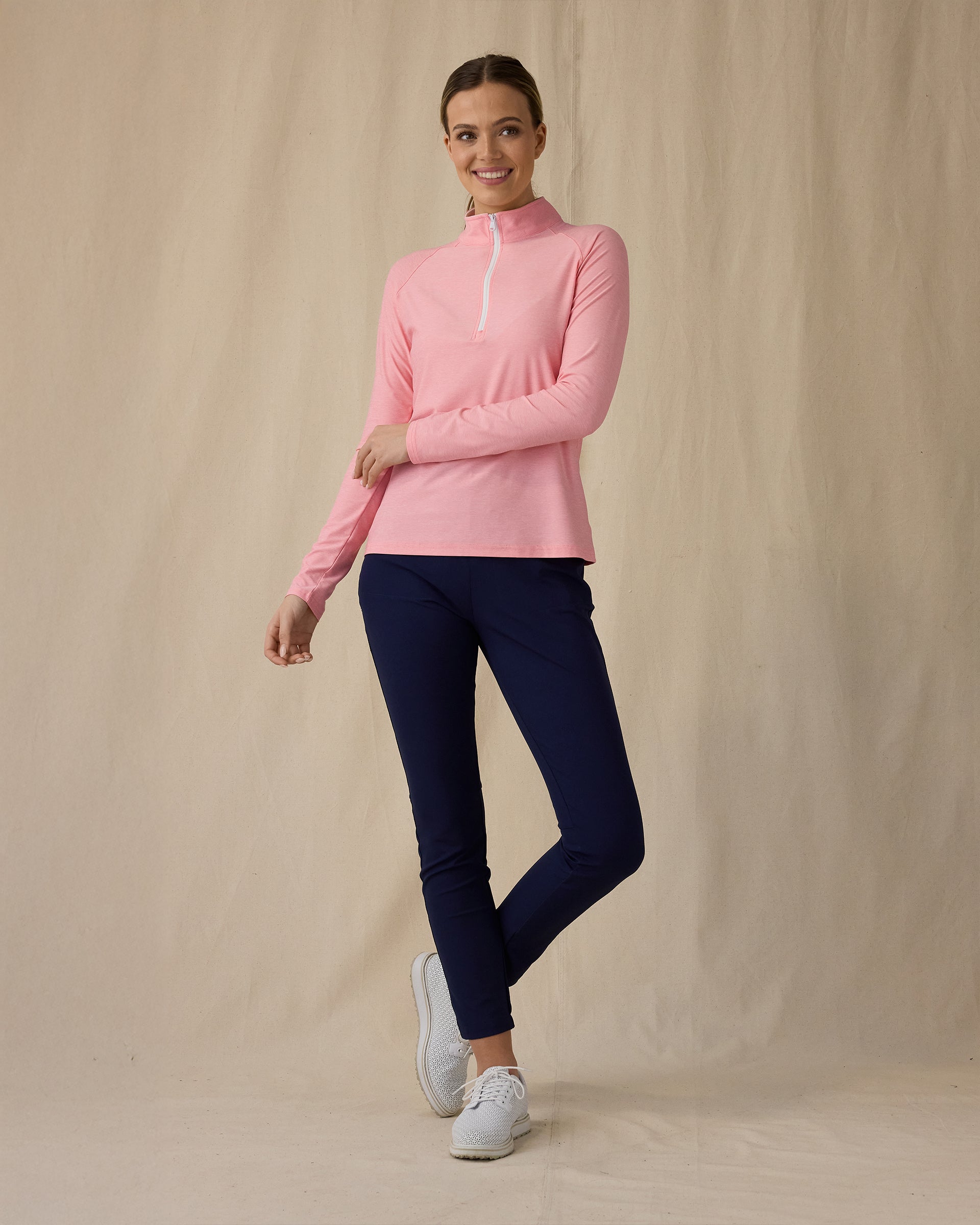 Clara Quarter Zip - Geranium
