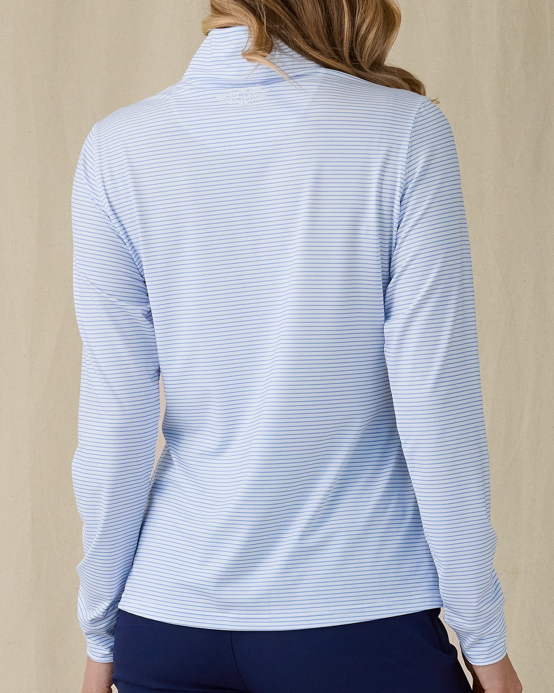 Kiri Striped Quarter Zip - Carolina
